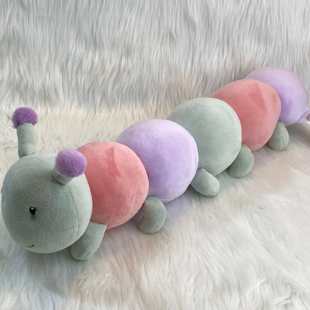 Cute! Clyde the Caterpillar Pastel Colored Plush Stuffed Animal 18" x5"